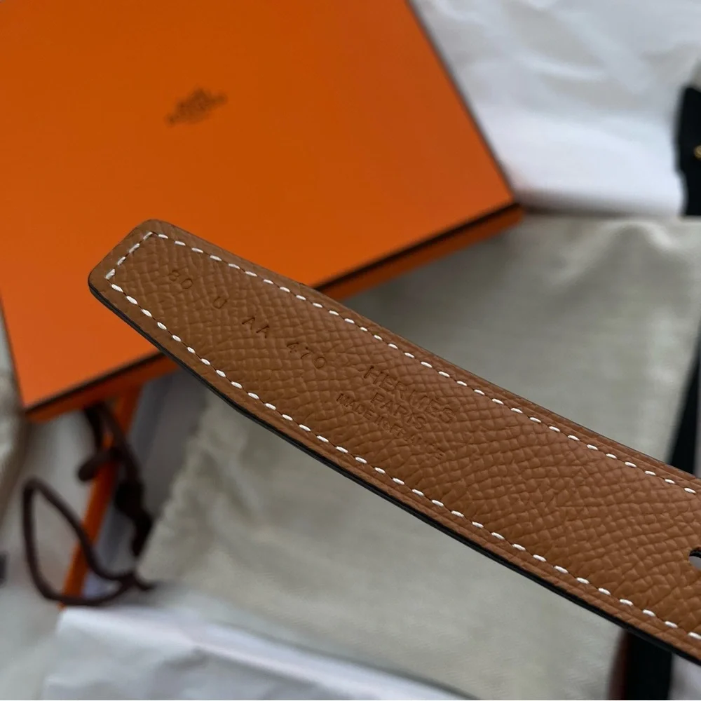 SOLD! 2024 NIB Hermes Constance 24 Belt in Noir/Gold with Gold HW - Picture 5 of 8
